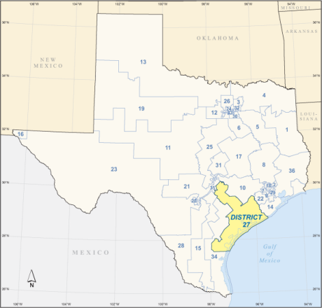 Image of Texas' 27th congressional district 2018 (Record article image)