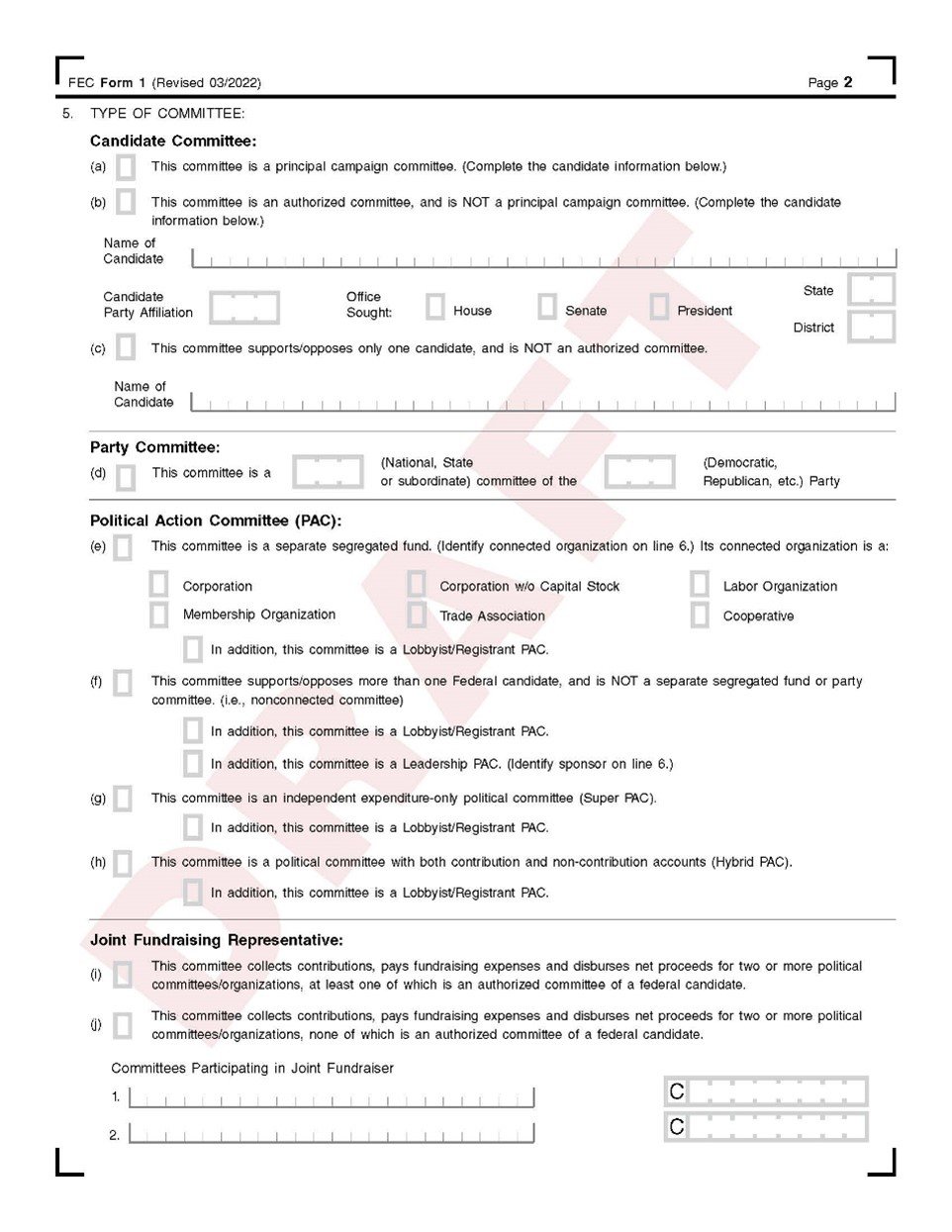 Updated FEC Form 1 Page 2 - Draft
