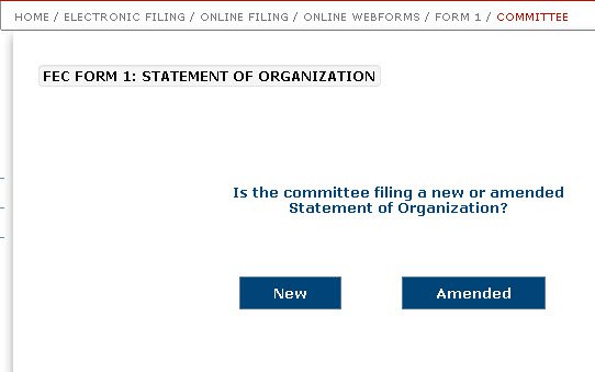Webform Statement of Organization Form 1