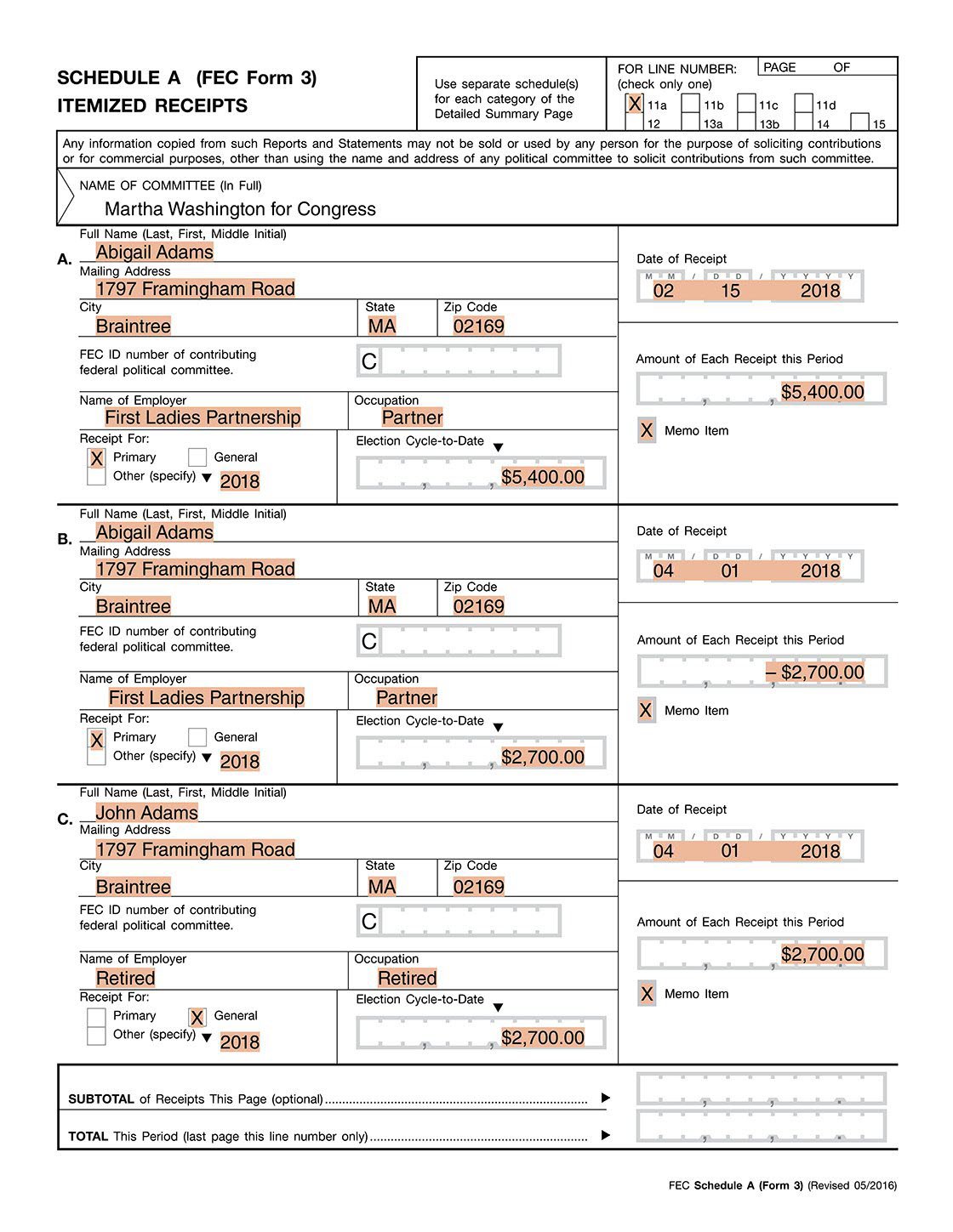 FE128 Reattribution different reporting periods